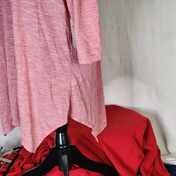 Terra and Sky Rose Dust Poly Rayon Cardi Lgth Fashion Tee Generous Fit Sz 0X 14W - Picture 9 of 16